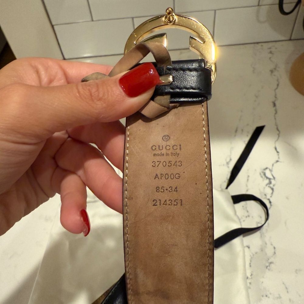 Gucci Women’s Black Belt with Interlocking G buckle - Picture 5 of 8
